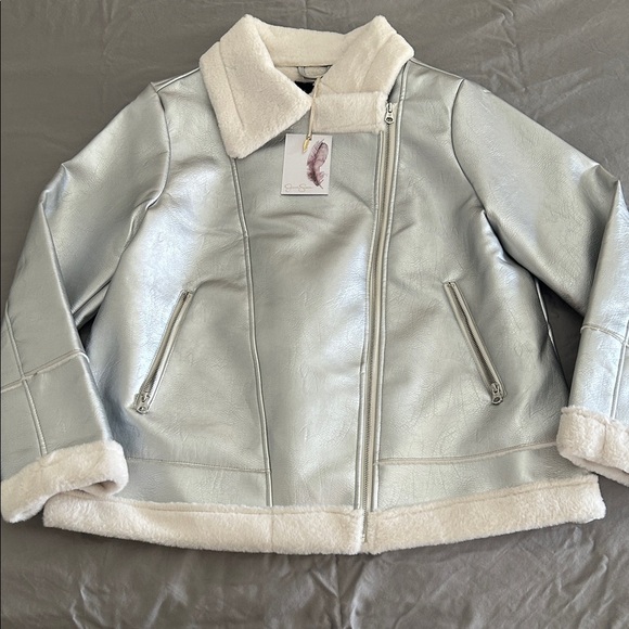 Jessica Simpson Metallic Jacket with Cream Trim Size XL. - Picture 5 of 15